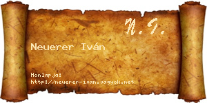 Neuerer Iván névjegykártya